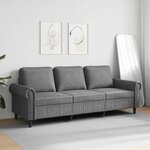 vidaXL Canapé à 3 places Gris foncé 180 cm Velours