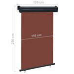 vidaXL Auvent latéral de balcon 120x250 cm Marron