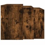 vidaXL Tables gigognes 3 Pièces chêne fumé bois d'ingénierie