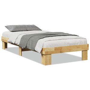 vidaXL Cadre de lit sans matelas 75x190 cm bois massif de chêne