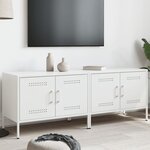 vidaXL Meubles TV 2 Pièces blanc 68x39x50 5 cm acier