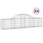 vidaXL Paniers à gabions arqués 4 Pièces 200x30x40/60 cm Fer galvanisé