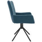 vidaXL Chaises pivotantes à manger lot de 2 Bleu Velours