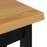 VidaXL Table console EKAI Noir 112 x 35 x 76 cm Bois de pin massif