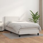 vidaXL Sommier à lattes de lit avec matelas Blanc 90x190 cm Similicuir