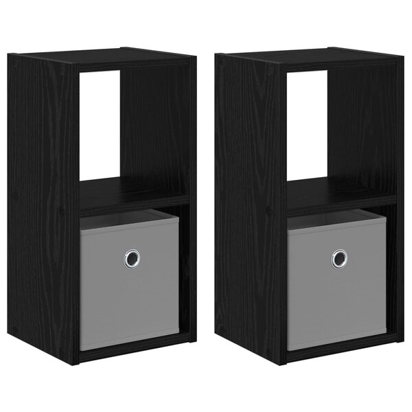 vidaXL Table de chevet 2 pc Chêne noir 25 5 x 22 x 49 5 cm