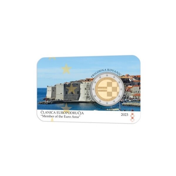 Pièce de monnaie 2 euro commémorative Croatie 2023 BU – Adoption de l’euro