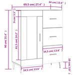 vidaXL Buffet chêne marron 69 5x34x90 cm bois d'ingénierie