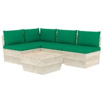 vidaXL Salon de jardin palette 5 Pièces avec coussins bois d'épicéa
