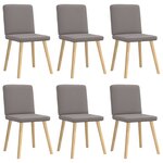 vidaXL Chaises à manger lot de 6 taupe tissu