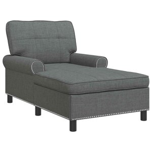 vidaXL Chaise longue avec coussin Gris foncé 91 x 157 x 91 cm tissu