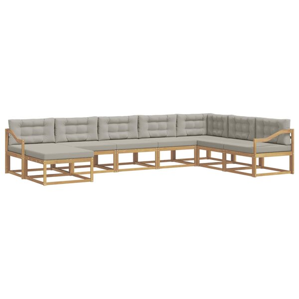 vidaXL Ensemble de canapés d'extérieur 8 Pièces Blanc et gris clair