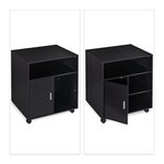 Caisson de bureau à roulettes pratique mobile espace de rangement 70 x 50 x 40 cm en bois noir 13_0009881