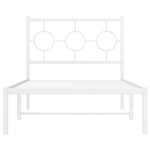 vidaXL Cadre de lit métal sans matelas avec tête de lit blanc 90x200cm