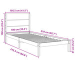 vidaXL Cadre de lit extra long sans matelas 100x210 cm bois massif
