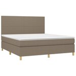 vidaXL Sommier à lattes de lit avec matelas Taupe 180x200 cm Tissu