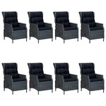 vidaXL Ensemble à manger de jardin 9 Pièces Gris foncé
