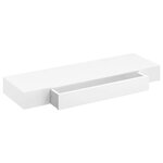 vidaXL Étagère murale avec 1 tiroir MDF Blanc Rangement de livres/DVD