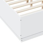 vidaXL Cadre de lit blanc 135x190 cm bois d'ingénierie