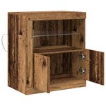 Buffet vidaXL avec lumières LED en vieux bois 60 5x37x67 cm