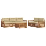 vidaXL Ensemble de canapés d'extérieur 6 Pièces Naturel et Beige