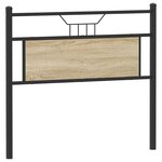 vidaXL Tête de lit chêne sonoma 107 cm bois d'ingénierie et acier