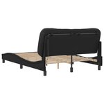 vidaXL Cadre de lit avec LED sans matelas Hvar noir 140x200 cm