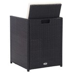vidaXL Ensemble à manger d'extérieur 15 Pièces avec coussins rotin Noir