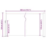 vidaXL Auvent latéral rétractable 120 x 300 cm Bleu