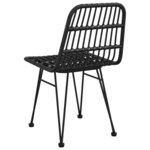 vidaXL Chaises de jardin 2 Pièces Noir 48x62x84 cm Résine tressée