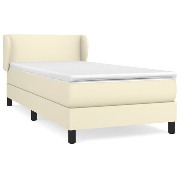 vidaXL Sommier à lattes de lit avec matelas Crème 80x200 cm Similicuir