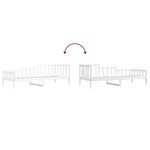vidaXL Lit de jour sans matelas blanc 80x200 cm bois de pin massif
