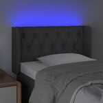 vidaXL Tête de lit à LED Gris foncé 83x16x78/88 cm Tissu