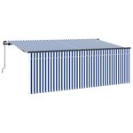 vidaXL Auvent Rétractable Bleu et blanc 400 x 200 cm tissu