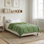 vidaXL Duvet d'été simple Matelassé Vert 155 x 220 cm Microfibre