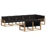 vidaXL Ensemble de canapés d'extérieur 8 Pièces Blanc et noir