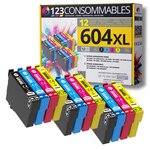 604XL - Pack 12 cartouches Epson 604 XL compatibles XP-2200 XP-3200 XP-4200