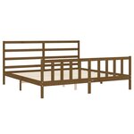 vidaXL Cadre de lit avec tête de lit marron miel 200x200cm bois massif