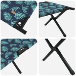vidaXL Lit de soleil pliant avec sac de transport à motif de feuilles en tissu Oxford 600D