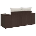 vidaXL Canapé de jardin avec coussins 2 places marron résine tressée