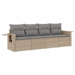 vidaXL Salon de jardin avec coussins 4 Pièces beige résine tressée