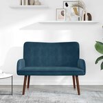 vidaXL Sofa 2 places Bleu 115 x 61 x 87 cm Velours