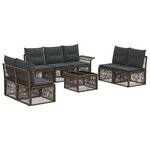vidaXL Ensemble de canapé de jardin 8 pc Gris polyrotin