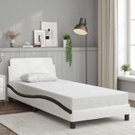vidaXL Cadre de lit Dover blanc et noir 80x200 cm similicuir
