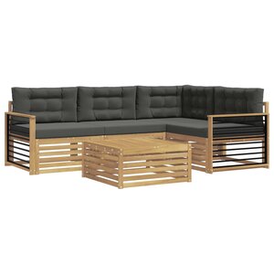 vidaXL Ensemble de canapés d'extérieur 6 Pièces Blanc et anthracite