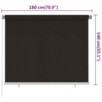 vidaXL Store roulant d'extérieur 180x140 cm Marron PEHD