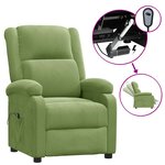 vidaXL Fauteuil inclinable électrique vert clair velours