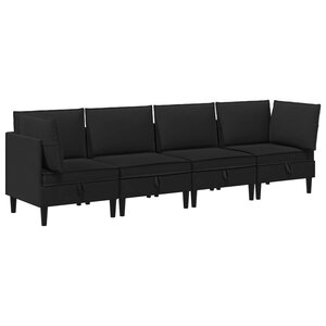 vidaXL Ensemble de meubles pour le salon 4 pc Noir Tissu