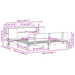 vidaXL Lit bibliothèque sans matelas 200x200 cm bois massif de pin