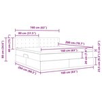 vidaXL Lit de Rangement avec matelas Bleu foncé 160 x 200 cm Velours